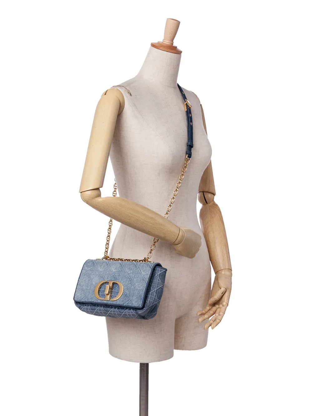 Christian Dior Pre-Owned 2021-2024 Small Denim Cannage Caro Bag crossbody bag | Pre-Owned | Image 2
