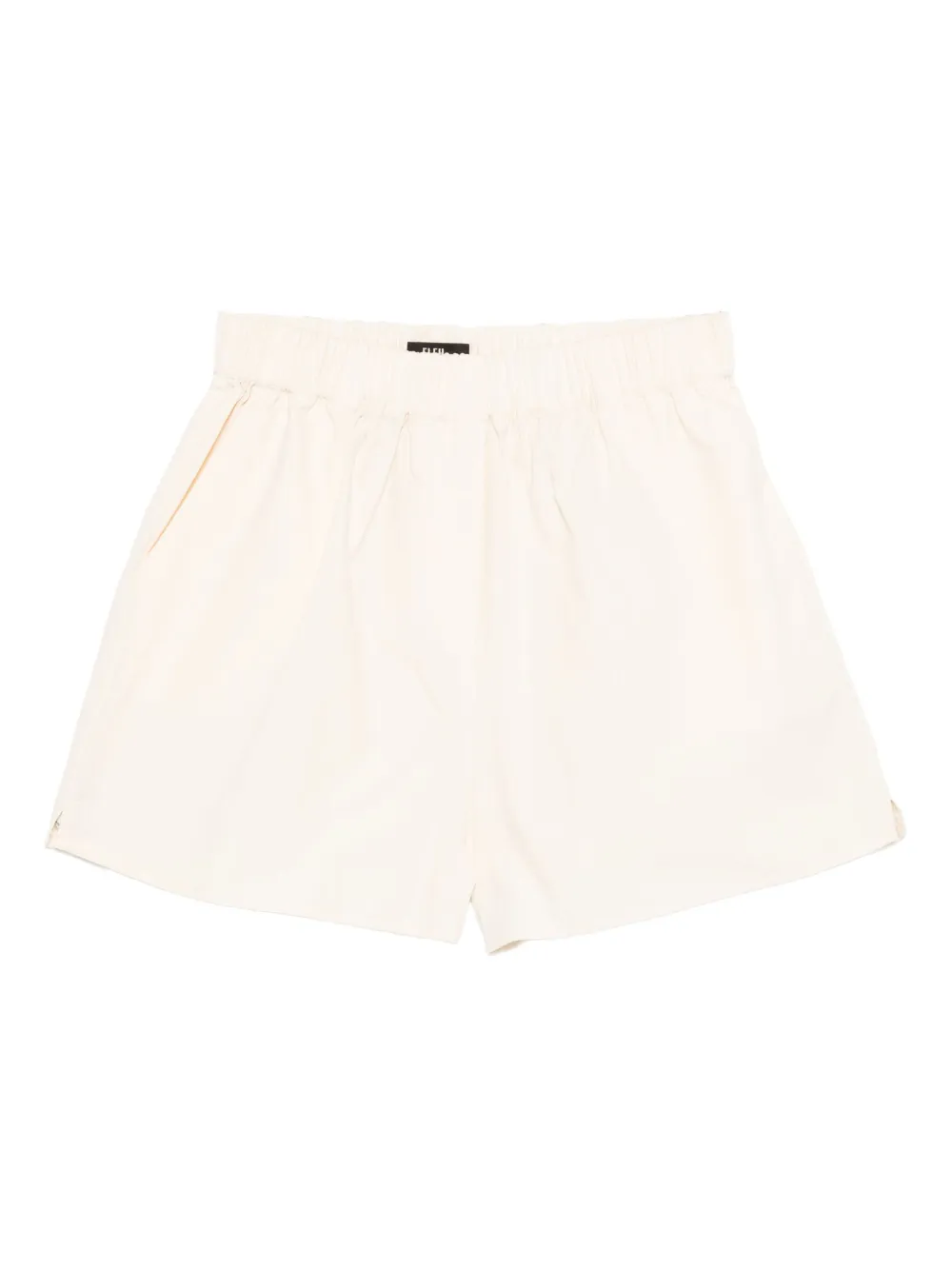 elastic-waistband cotton shorts