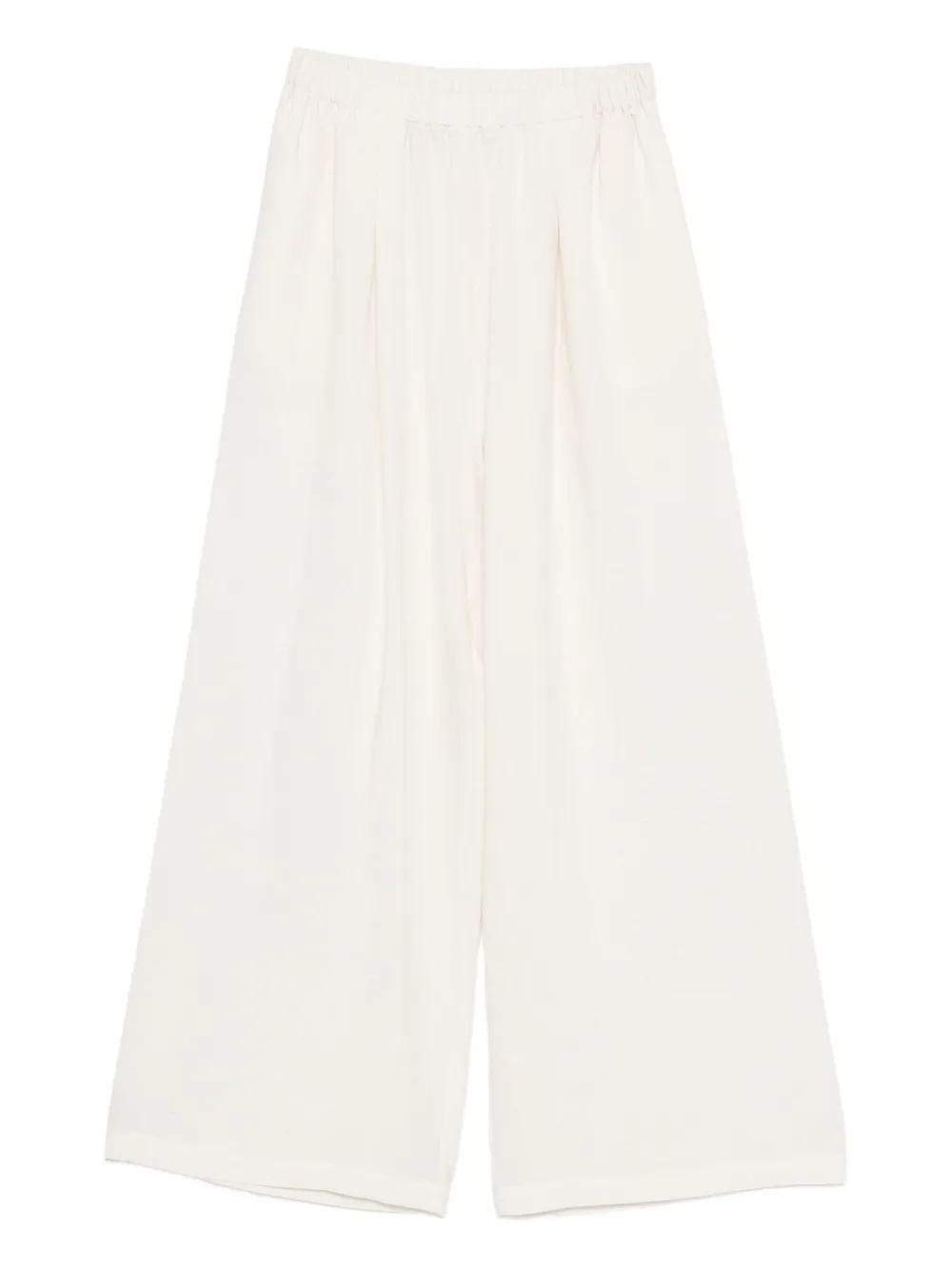 elasticated-waist pleated trousers