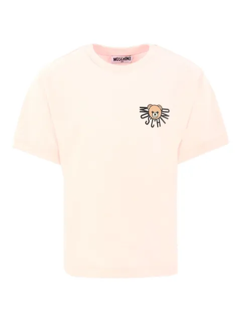 Moschino Kids Kurzärmeliges T-Shirt mit Teddy-Logo