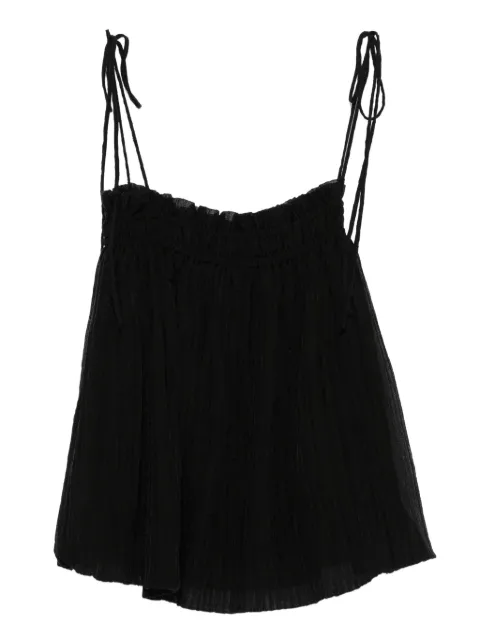 Eleh pleated tie-shoulder straps top