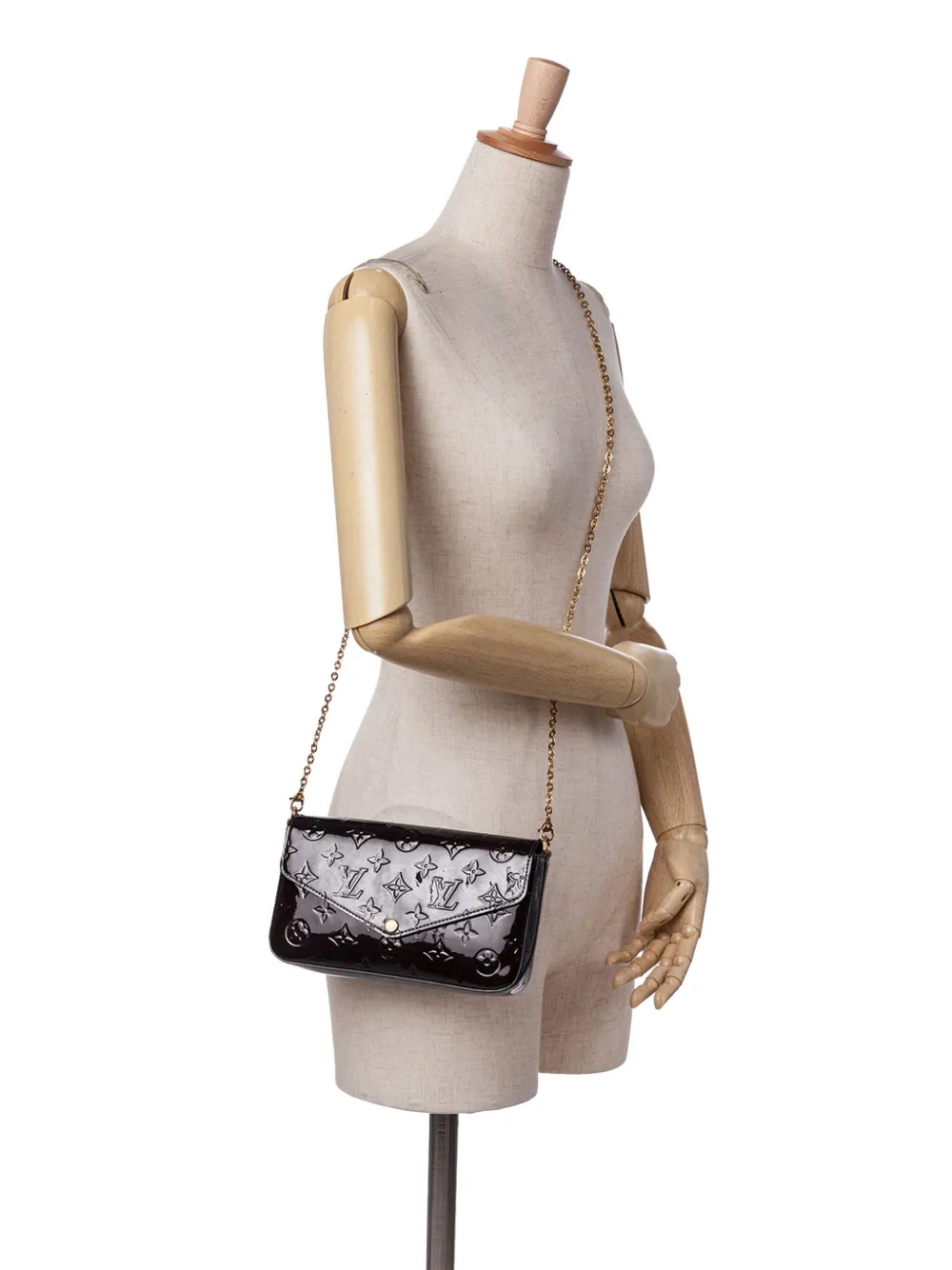 Pre-owned Louis Vuitton 2019 Monogram Vernis Pochette Felicie Crossbody Bag