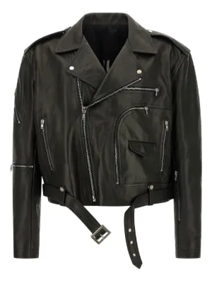 Rick Owens ラムレザー ハイネック ライダースジャケット 40 グレー 中古・古着通販】RICK OWENS (リックオウエンス) ハイネック