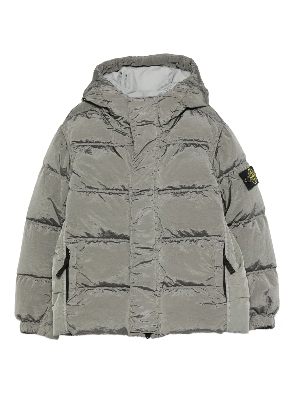 Stone Island Junior hooded puffer jacket Groen