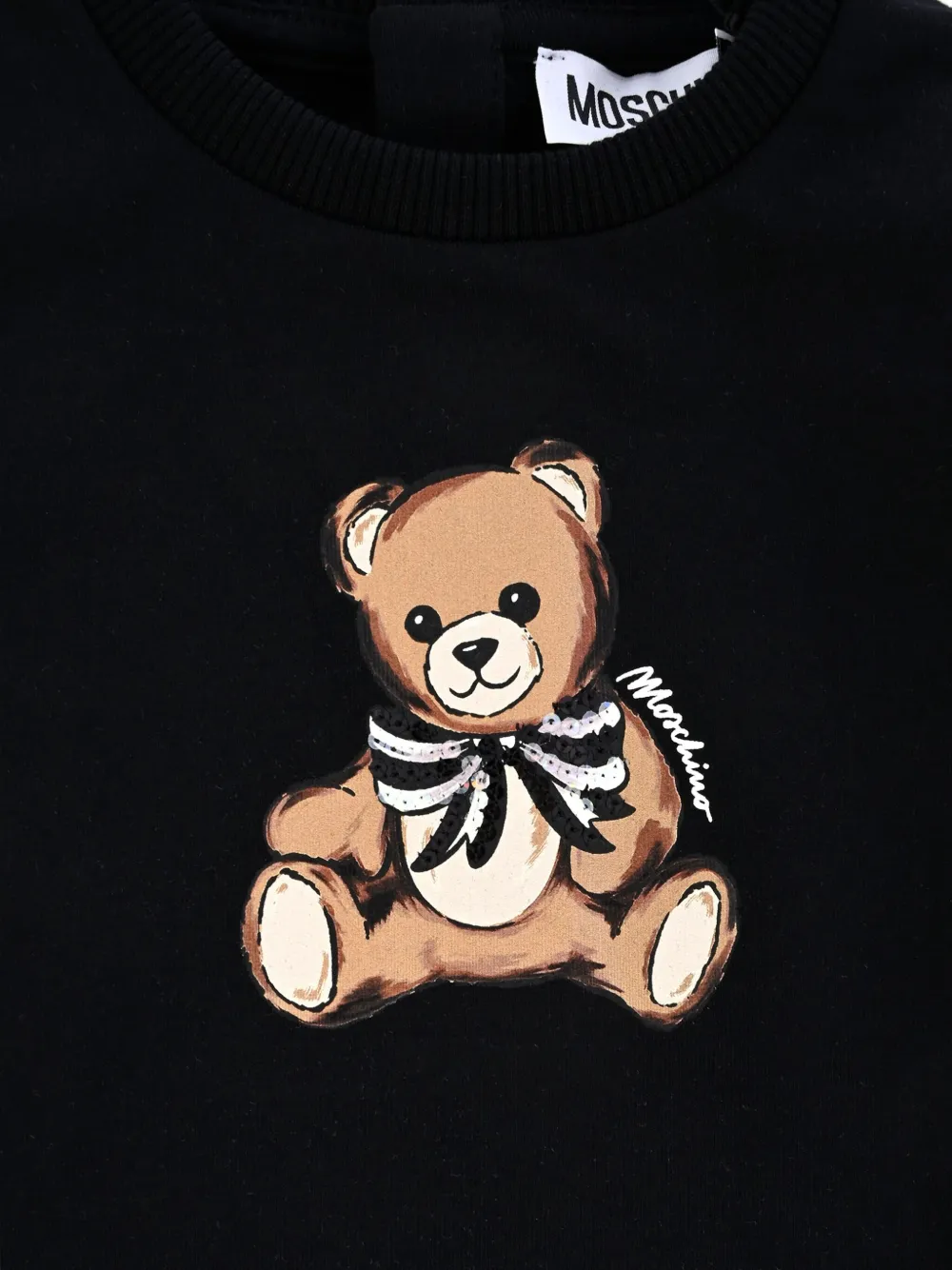 Moschino Kids Jurk met ruches Zwart