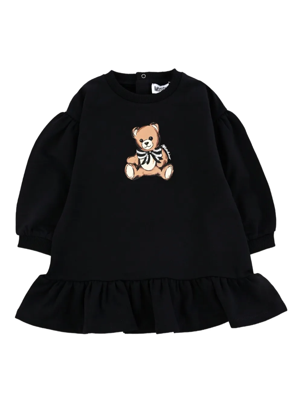 Moschino Kids Jurk met ruches Zwart