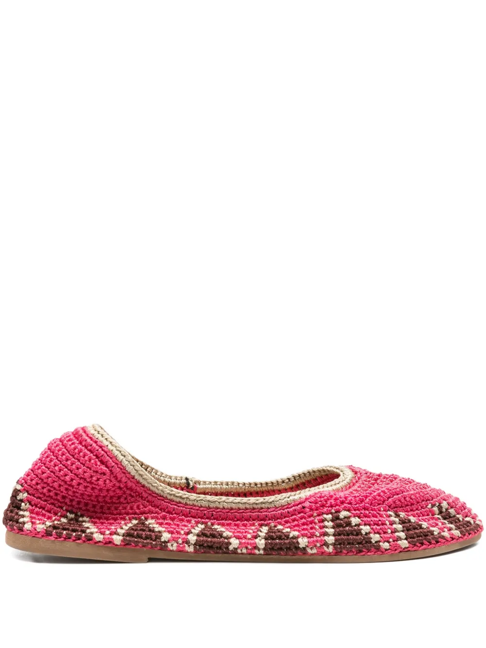 crochet patterned ballet flats