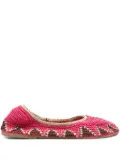 SLO_HAND_MADE crochet patterned ballet flats - Pink