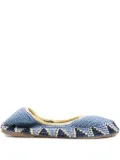 SLO_HAND_MADE crochet-pattern ballet flats - Blue