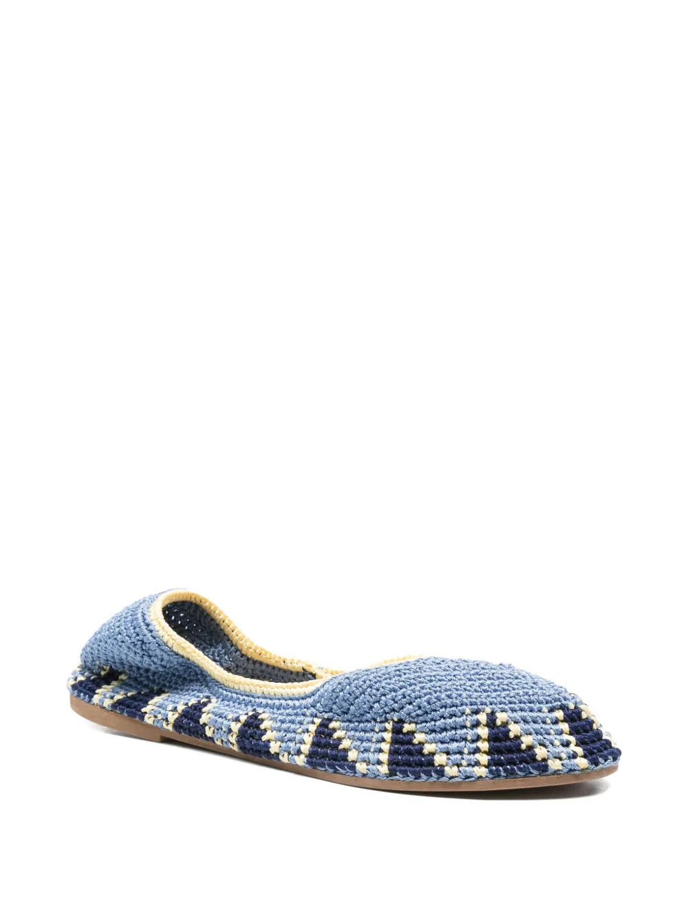SLO_HAND_MADE crochet-pattern ballet flats - Blauw