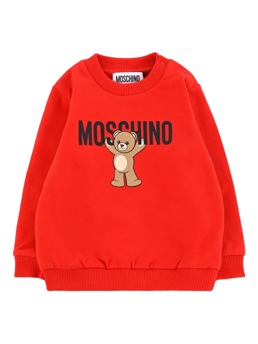 Moschino Kids teddy-print crew-neck sweatshirt Rood
