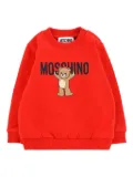 Moschino Kids teddy-print crew-neck sweatshirt - Red