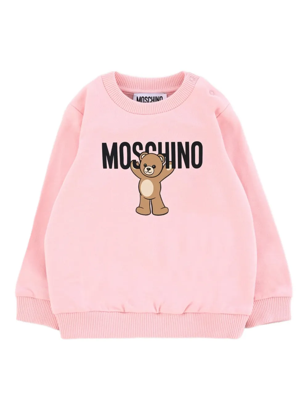 Moschino Kids teddy-print crew-neck sweatshirt Roze