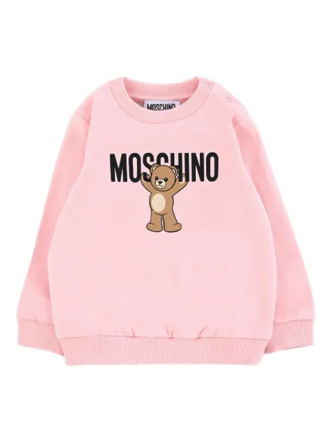 Moschino Kids teddy-print crew-neck sweatshirt