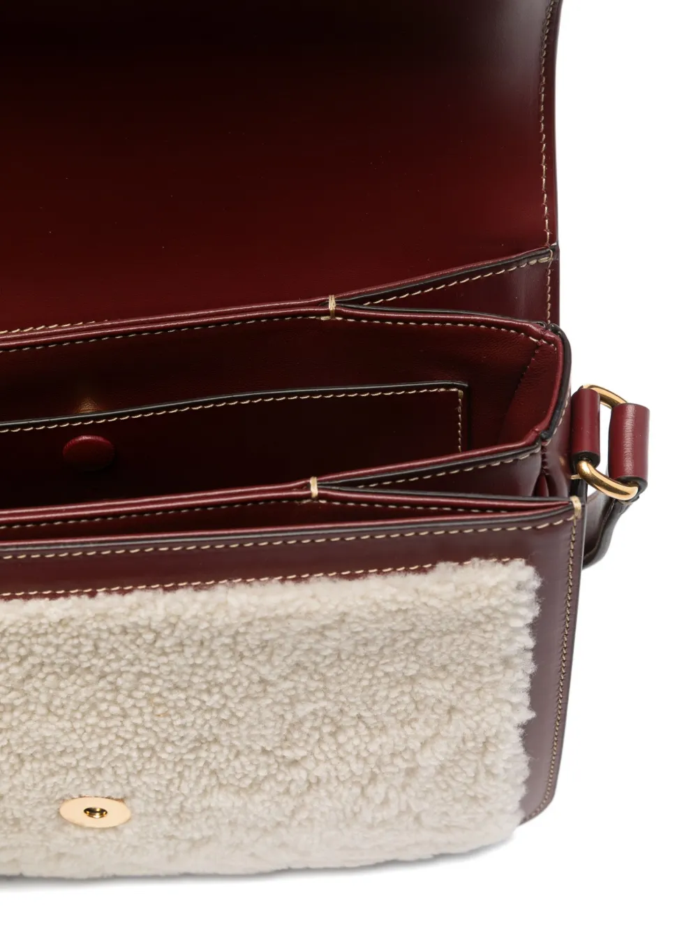 Valentino Garavani shearling leather shoulder bag Wit