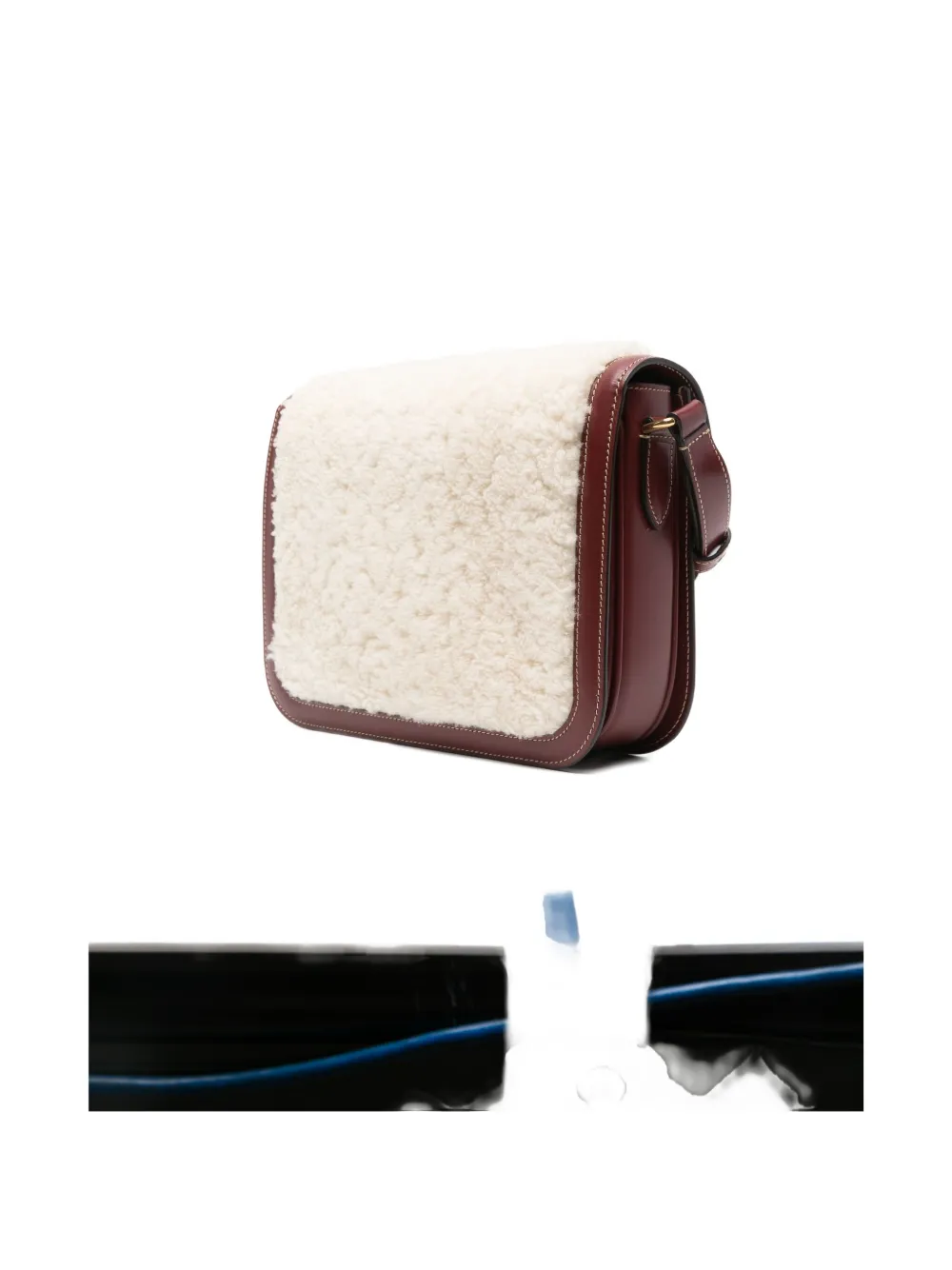 Valentino Garavani shearling leather shoulder bag Wit