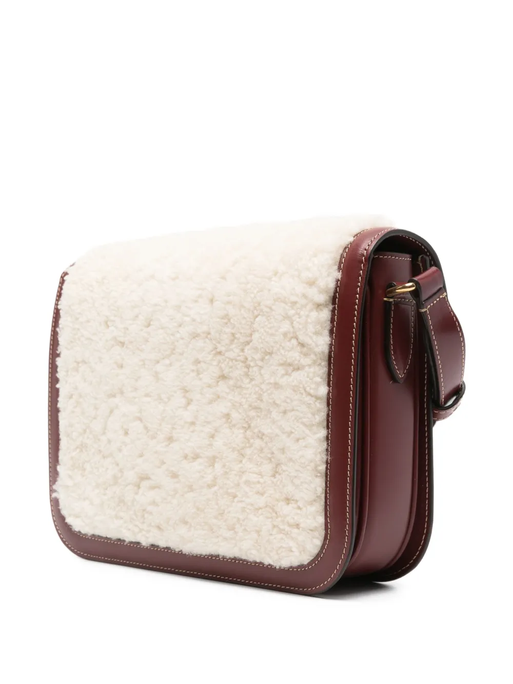 shearling leather shoulder bag
