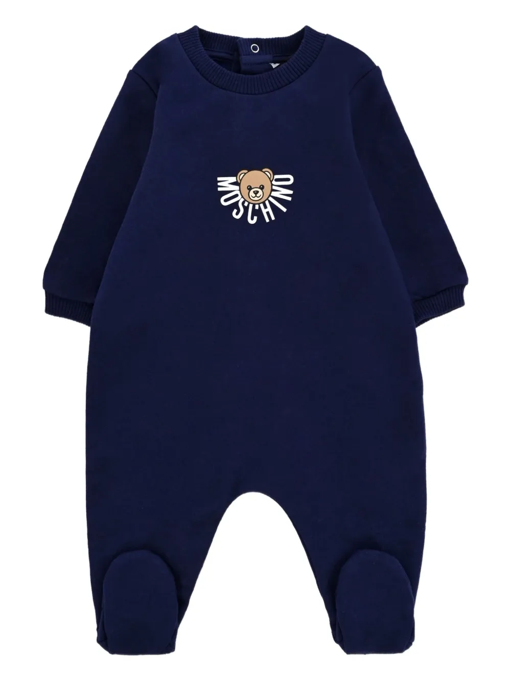 Moschino Kids Katoenen romper met teddybeerprint Blauw
