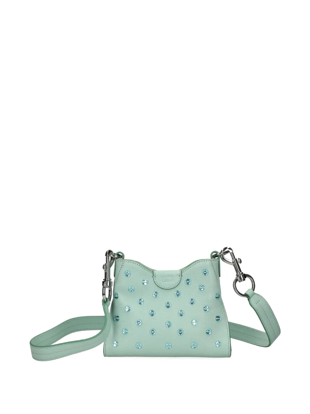 See by Chloé crystal-embellished leather crossbody bag Blauw