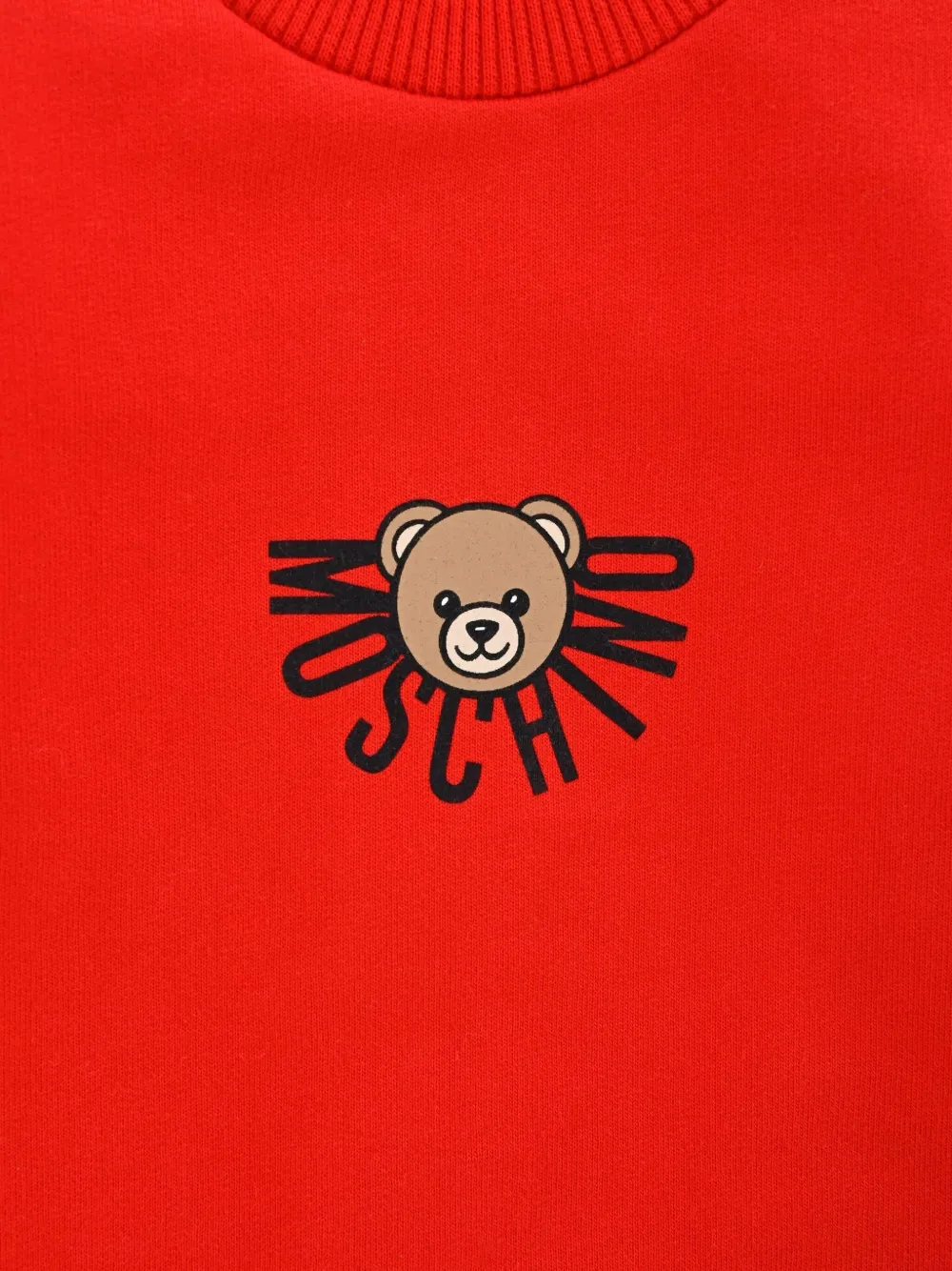 Moschino Kids Katoenen romper met teddybeerprint Rood
