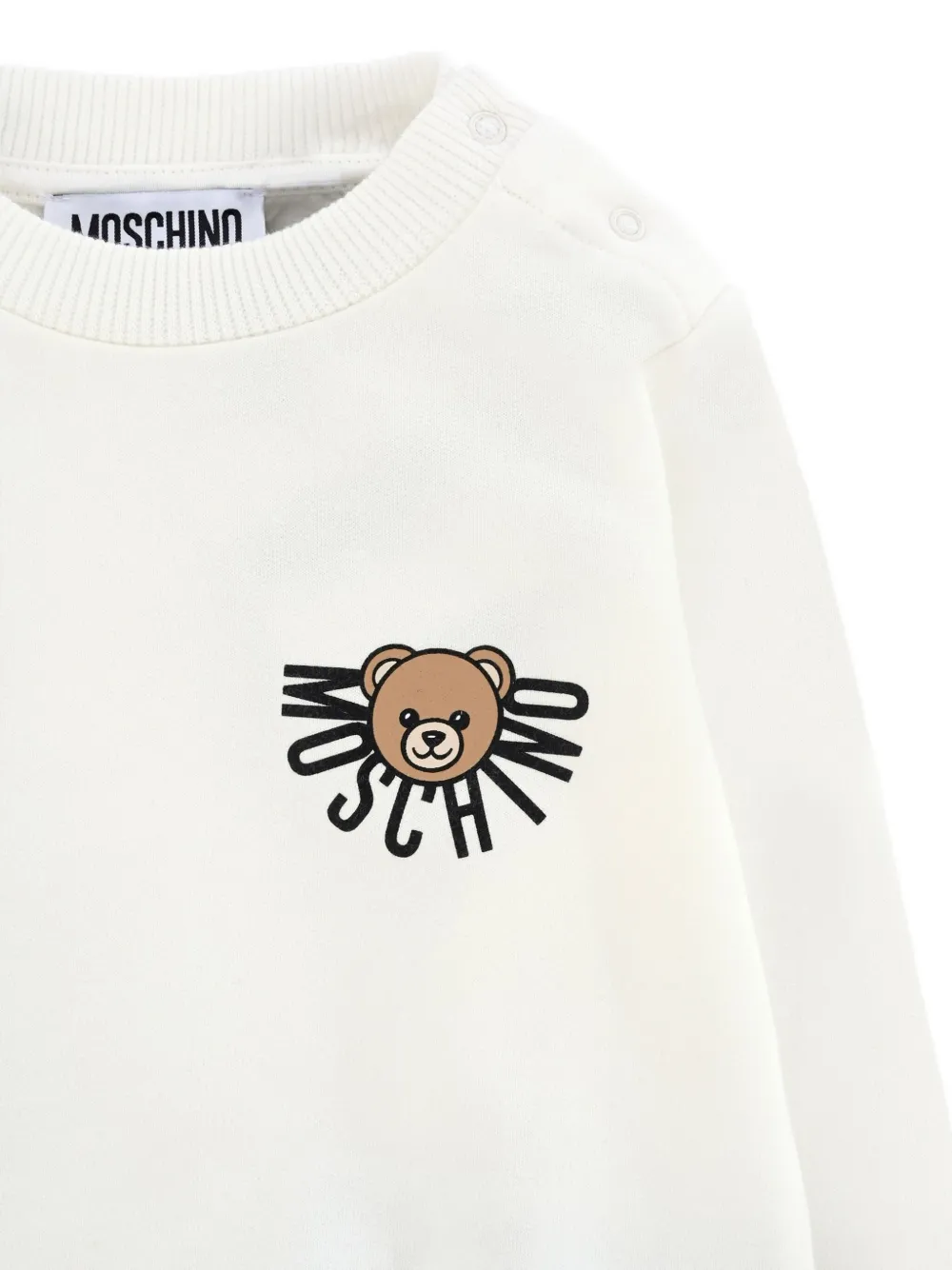 Moschino Kids teddy-print crew-neck sweatshirt Beige