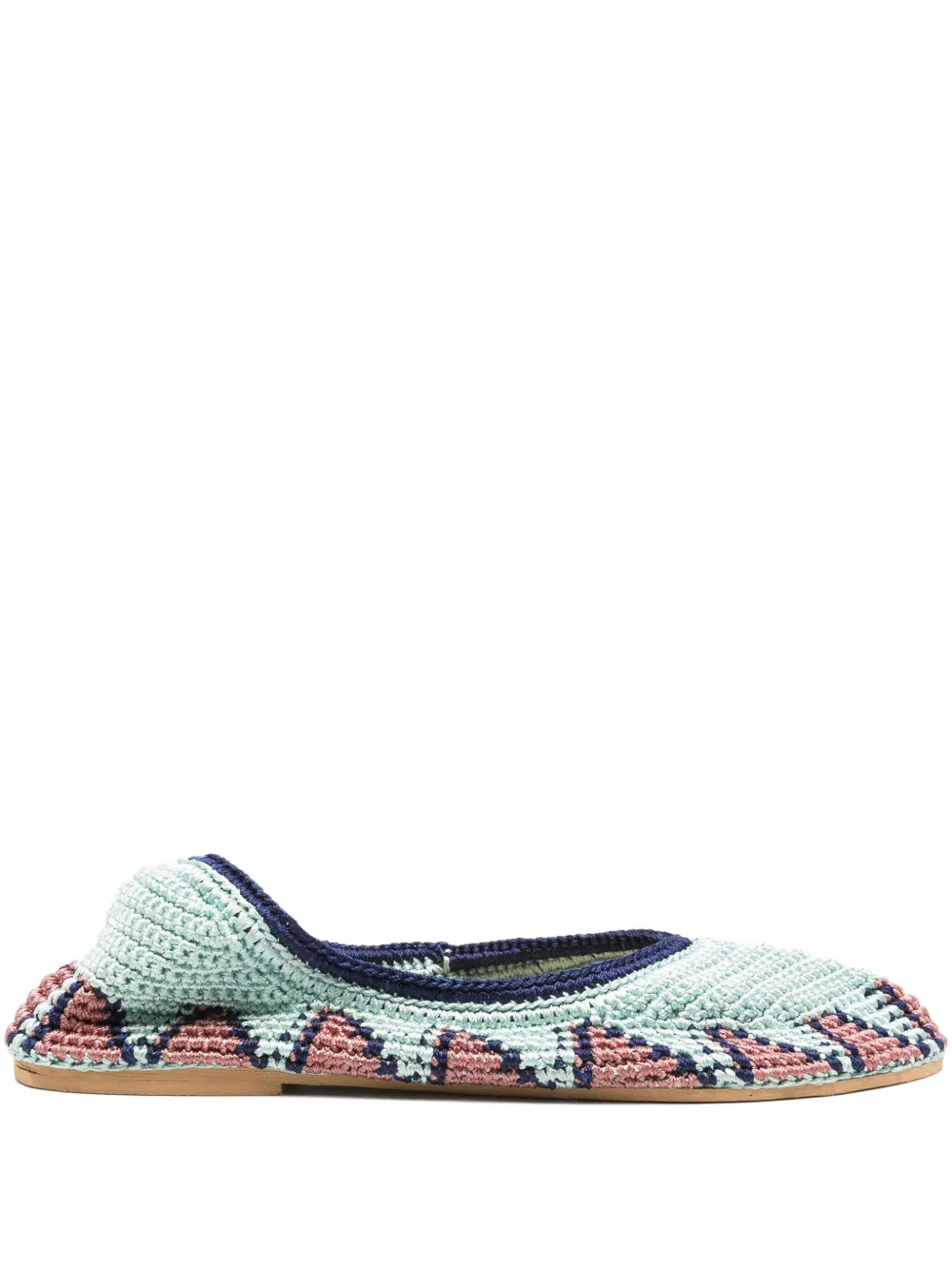SLO_HAND_MADE crochet ballet flats Blue