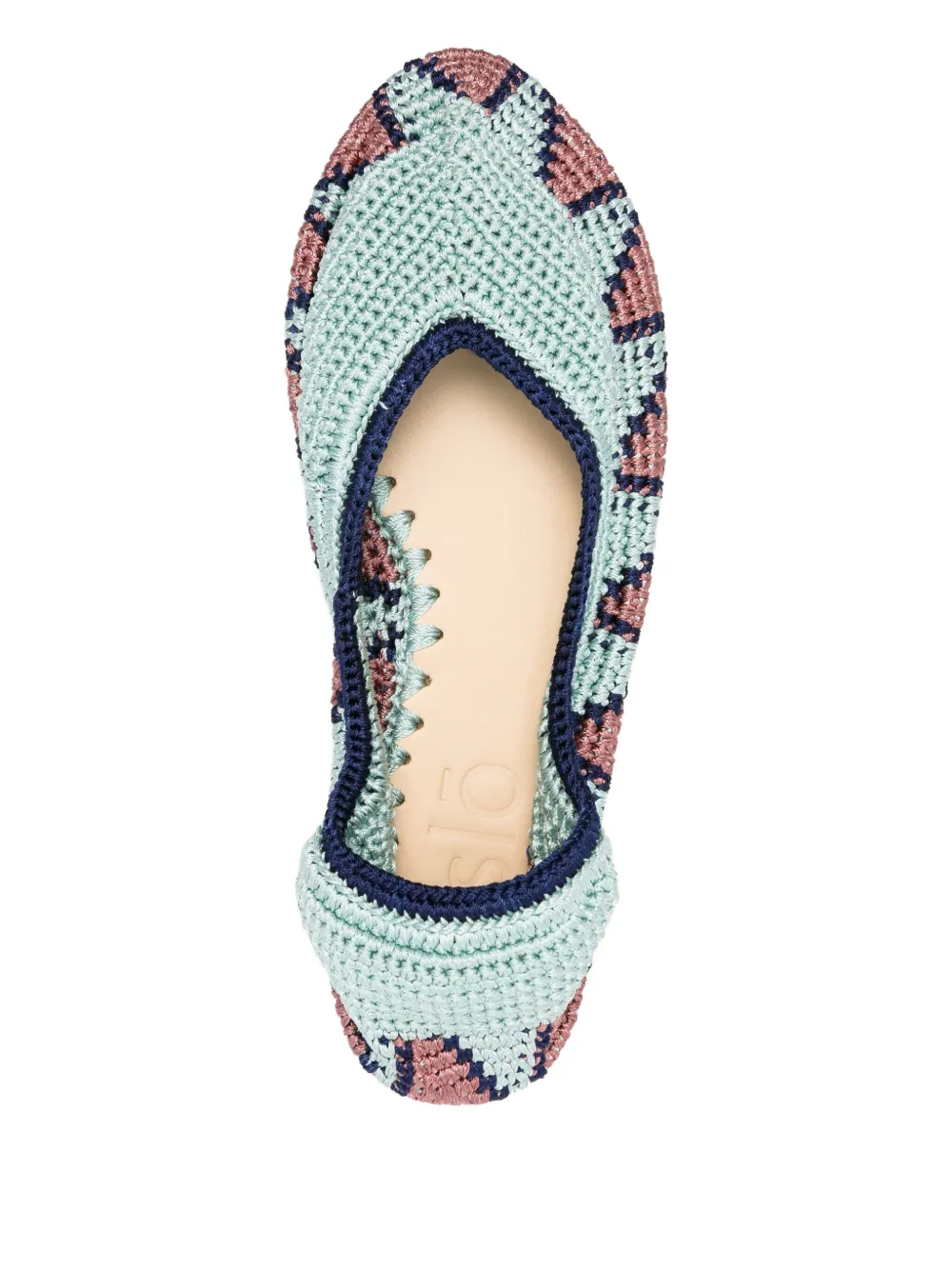 SLO_HAND_MADE crochet ballet flats Blue