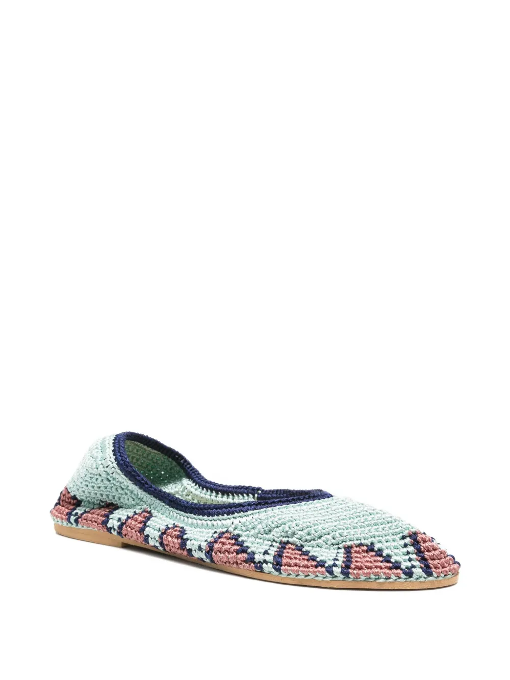 SLO_HAND_MADE crochet ballet flats Blue
