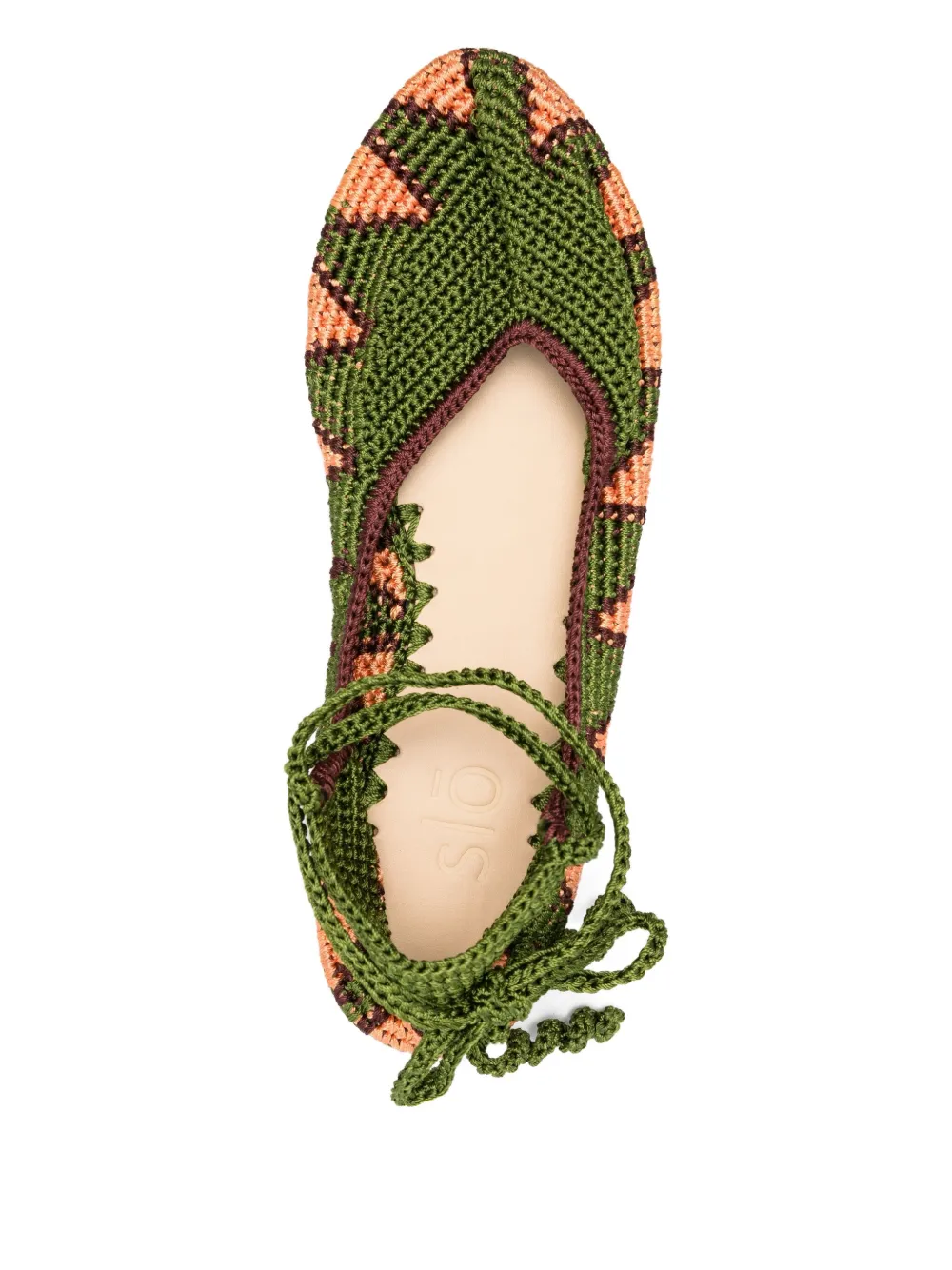 SLO_HAND_MADE crochet ballet flats Green