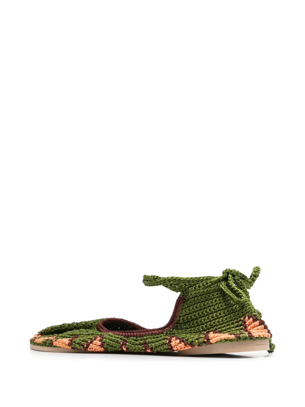 SLO_HAND_MADE crochet ballet flats Green