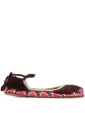 SLO_HAND_MADE lace-up crochet ballet flats - Brown