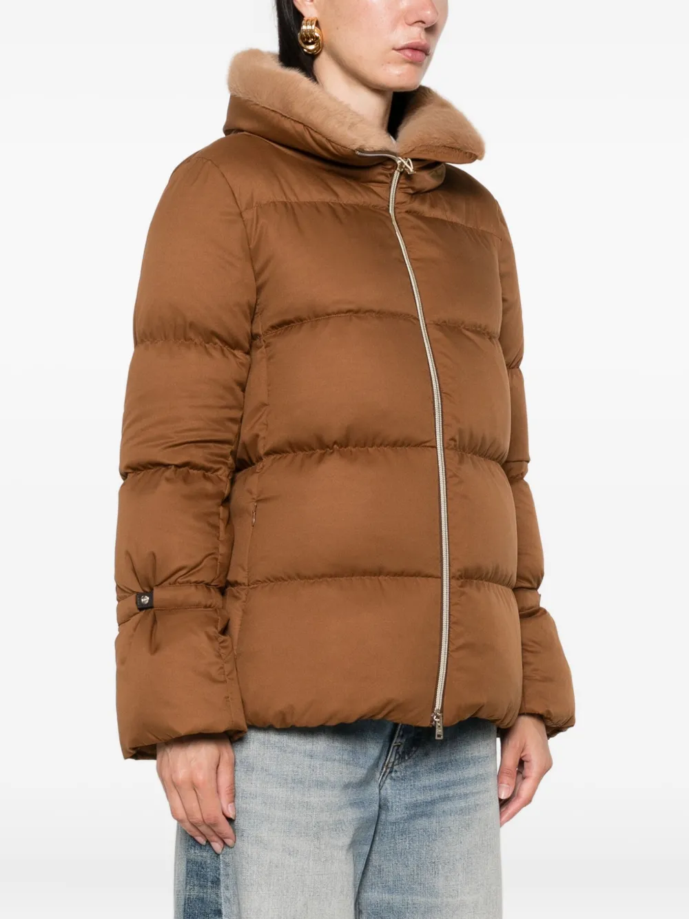 Herno quilted fur-trimmed jacket Bruin
