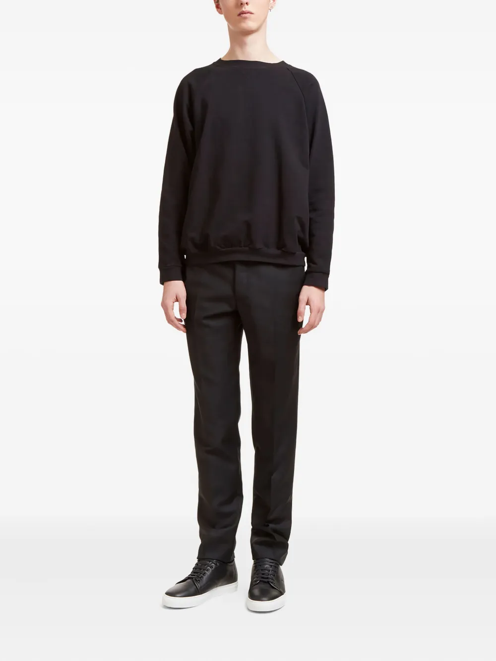 Aiezen raglan-sleeve crew-neck sweater - Zwart