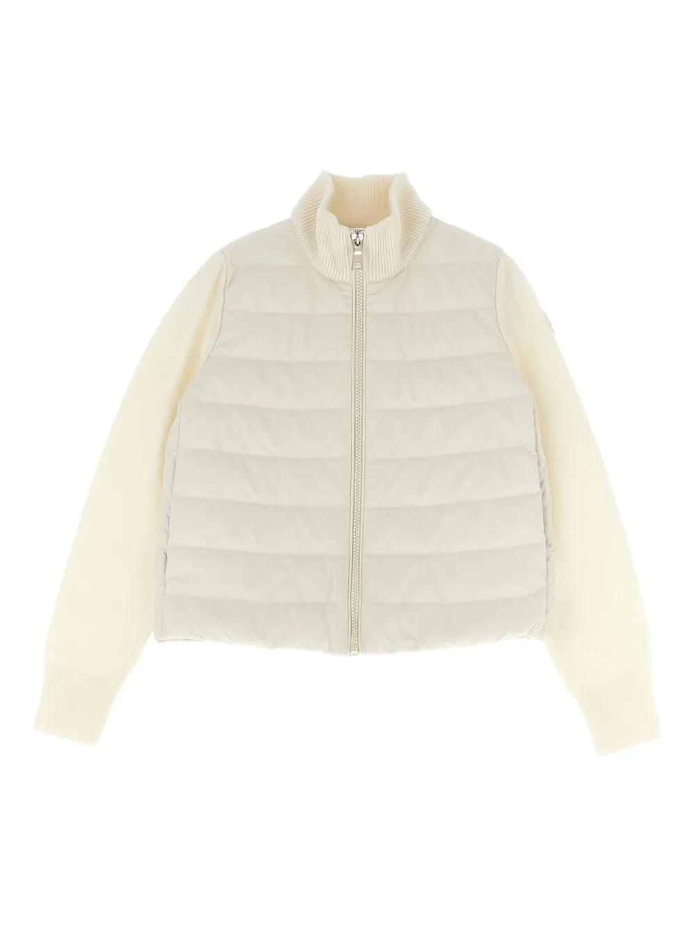 Moncler Enfant Gewatteerd vest met wollen vlakken Wit