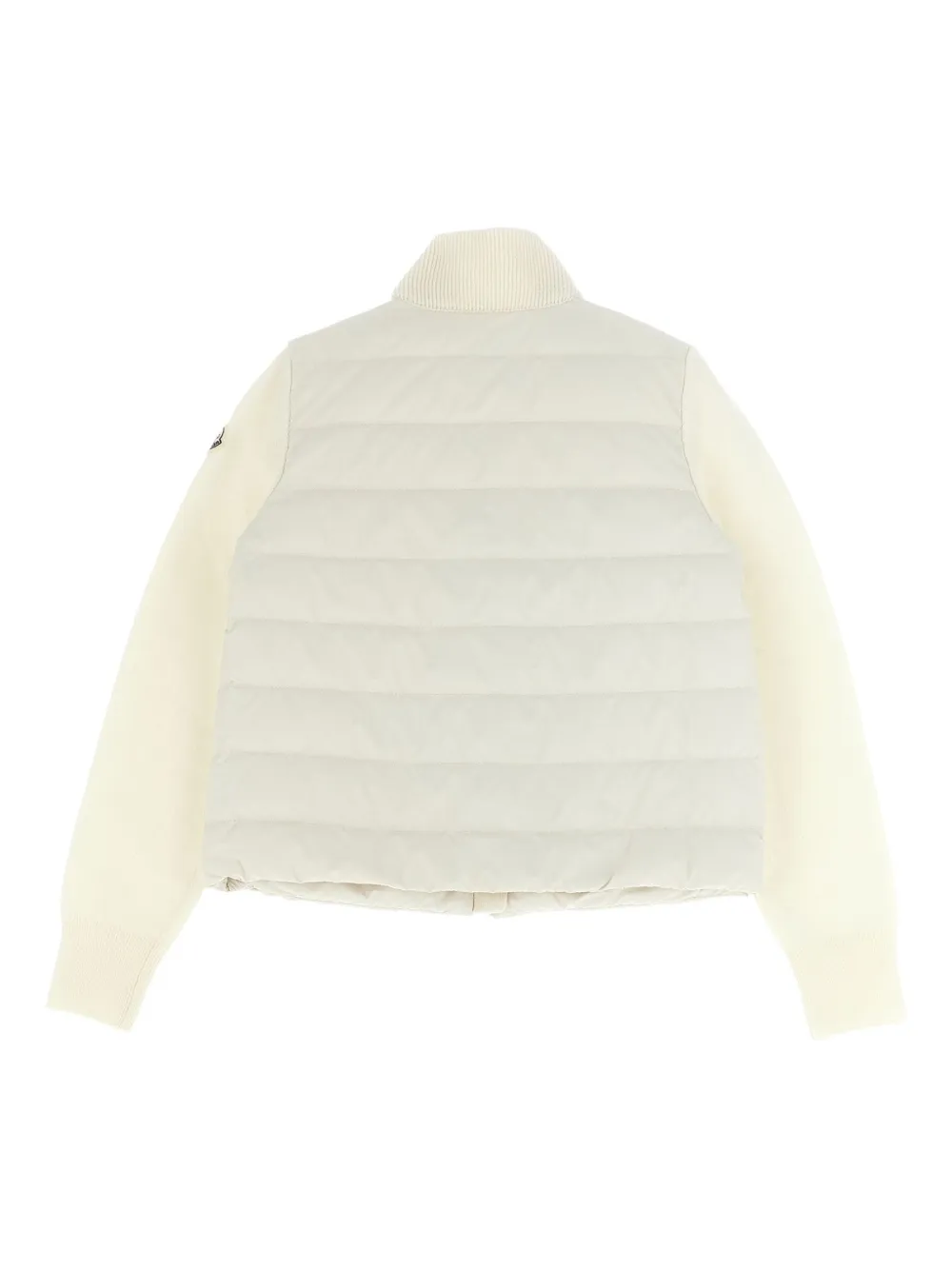 Moncler Enfant Gewatteerd vest met wollen vlakken Wit