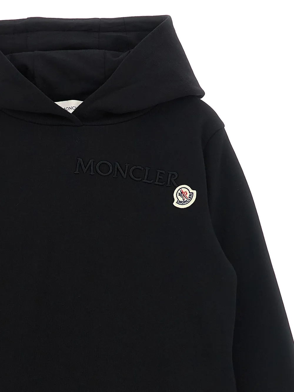 Moncler Enfant Hoodie met geborduurde logopatch Zwart