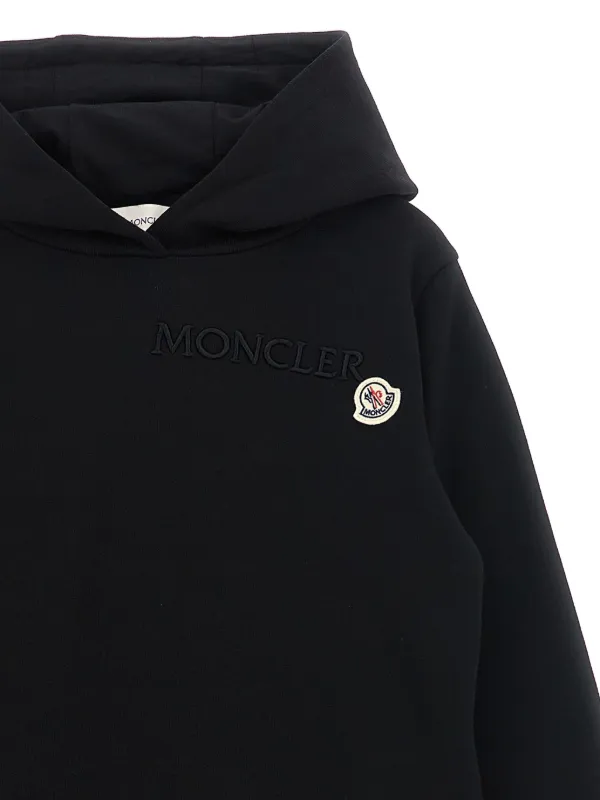 Moncler ロゴパッチ パーカー | ブラック | FARFETCH JP