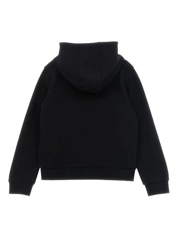 Moncler ロゴパッチ パーカー | ブラック | FARFETCH JP
