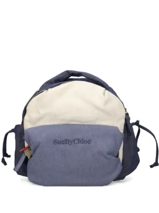 LOOKING TO BUY, NOT FOR SALE See By Chloe Till Backpack Logo Print Navy Logo teddy backpack in blue - Chloe Kids | Mytheresa main image 2