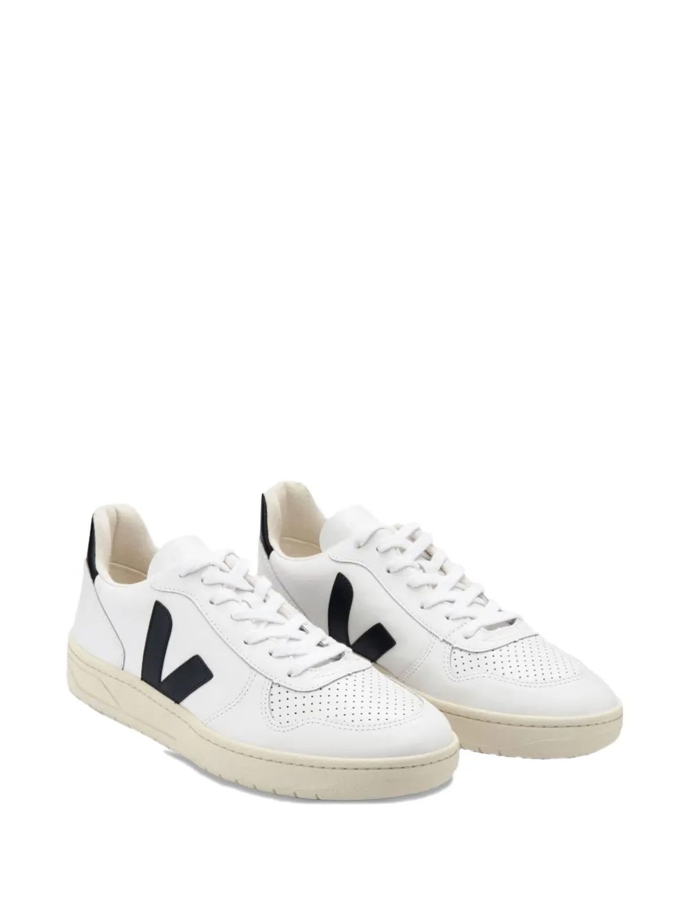 VEJA V-10 leather logo sneakers White