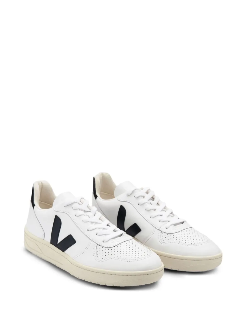 VEJA V-10 leather logo sneakers - Wit