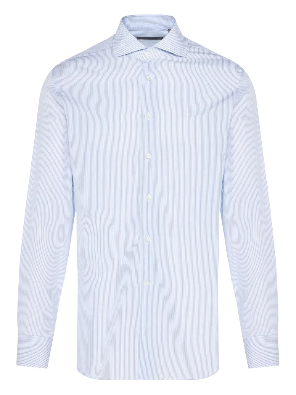 pinstripe long-sleeved shirt