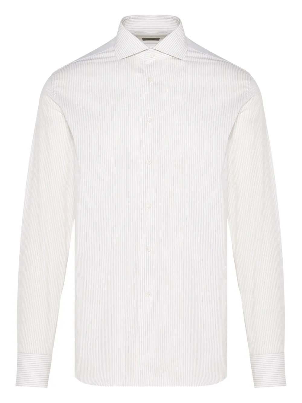 pinstriped longsleeved shirt