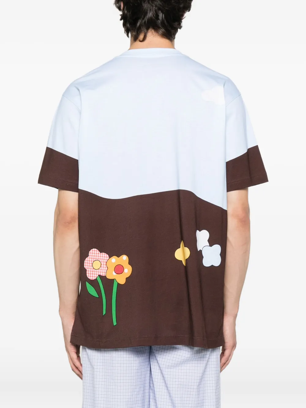 Moschino house-mountain print T-shirt Blauw