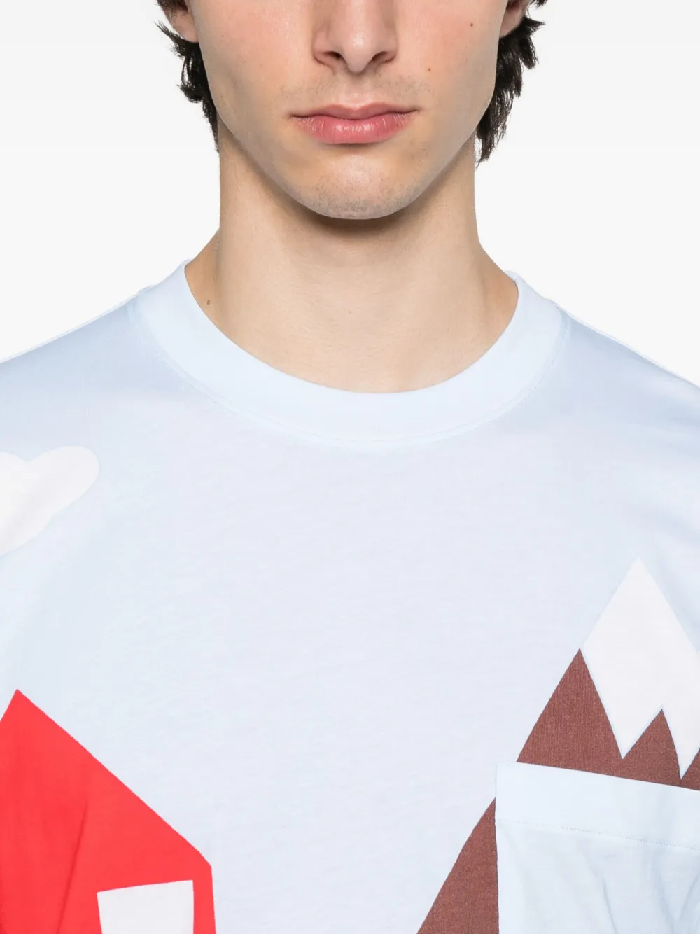 Moschino house-mountain print T-shirt Blauw