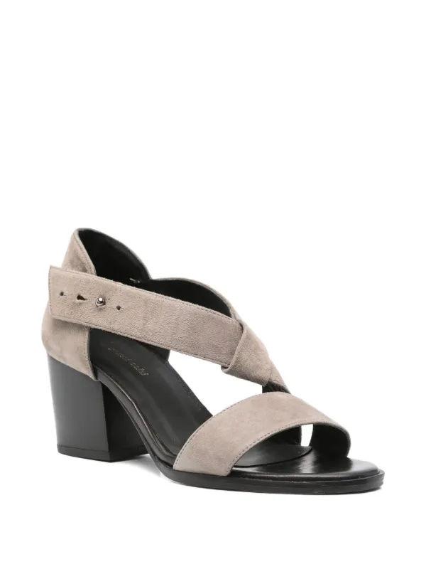 Megumi Ochi Überkreuzte Sandalen Mit Blockabsatz Grau FARFETCH DE