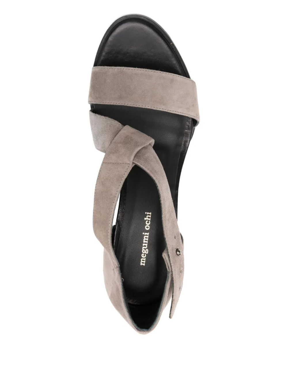 Megumi Ochi crossover block-heel sandals Grey
