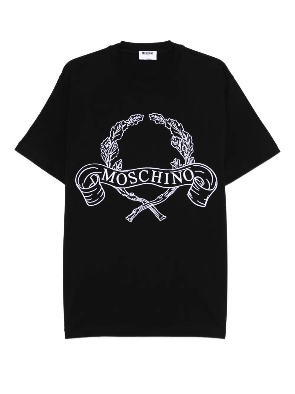 Moschino logo-embroidered T-shirt Zwart