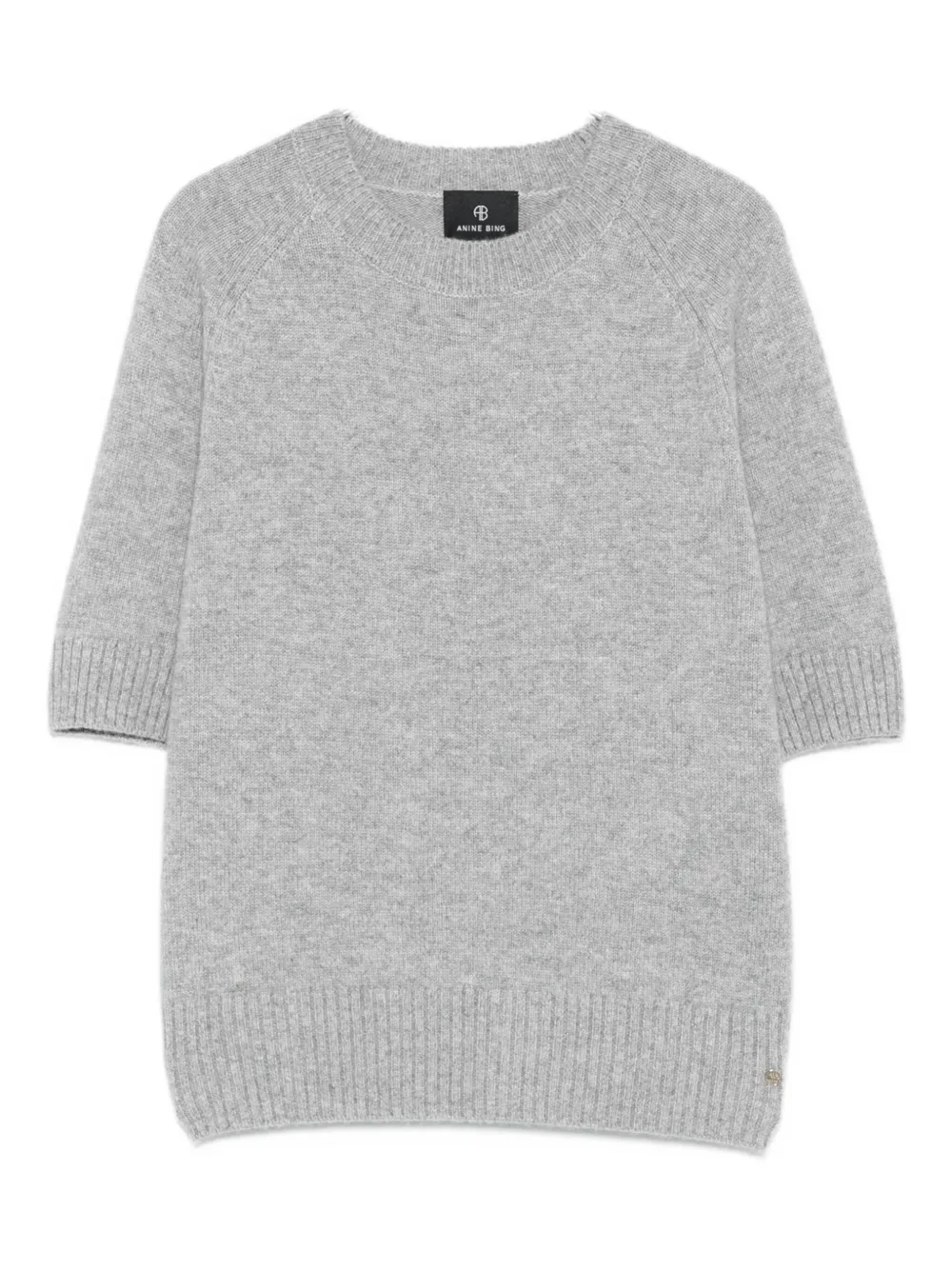 ANINE BING short-sleeve cashmere sweater Grijs