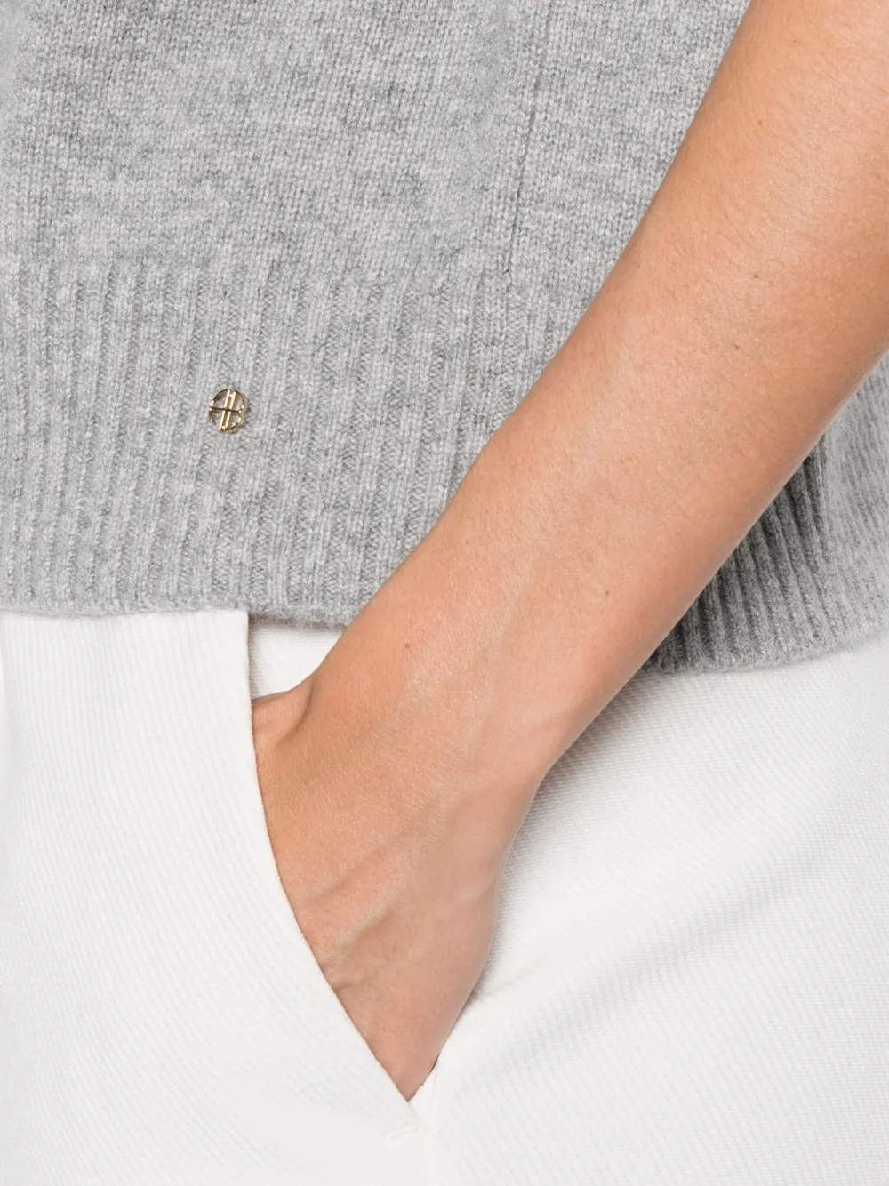 ANINE BING short-sleeve cashmere sweater Grijs
